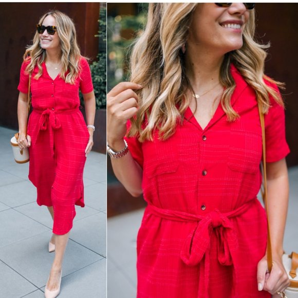 aria textured shirtdress